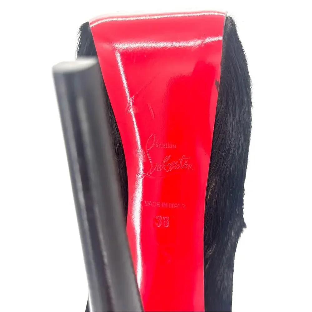 Christian Louboutin A/W 2011 Puck Booty Springbok Fur Platform Ankle Boots 36